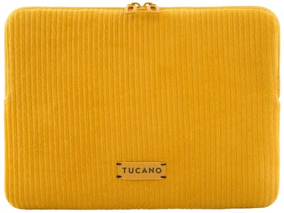 Tucano Velluto Sleeve MacBook 13 – Perfecte Pasvorm dankzij Flat-Lock Stiksel – Handige Dubbele Ritssluiting – Zacht, Krasbestendig Materiaal Binnenin - Geel