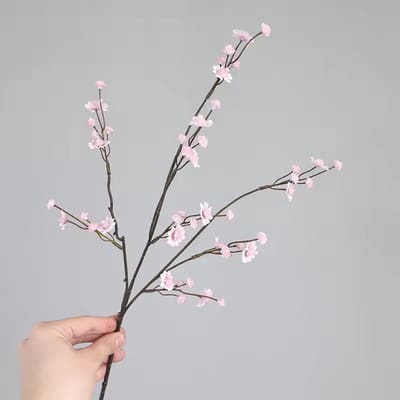 Bloesemtak gipskruid - lichtroze - zijden bloemen - 3 stelen - onderhoudsvrij - 56 cm - kunstbloemen