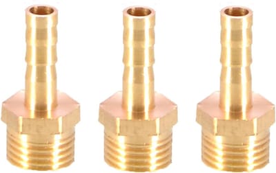 3-delige Messing Barbed Wire Slangfitting Koppeling Connector 6mm naar 1/4" Mannetje BSP Slangadapter voor Tuin en Waterleiding