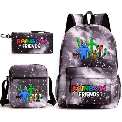 Rainbow Friends Omringende Rugzak Basisschoolleerling Sterrenhemel Schooltas Driesets as the picture