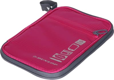 Dunlop Reisportemonnee - roze - 13 x 20.5 cm - bevestigingslus - diverse vakken - polyester - documenten tasje