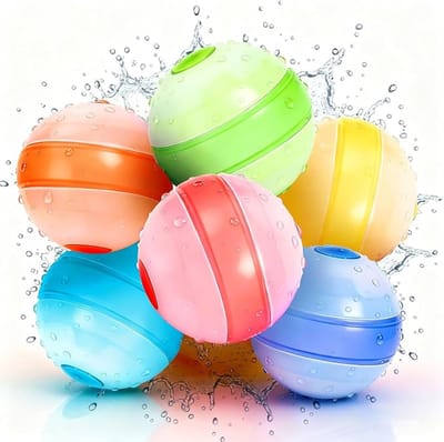 Herbruikbare Waterballonnen - 6 Stuks - Waterbal - Waterspeelgoed - Zomer Zwembad Speelgoed Voor Kinderen - Snel Te Vullen - Zelfsluitende - Geschikt Voor in Het Zwembad, De Tuin of Op Het Strand