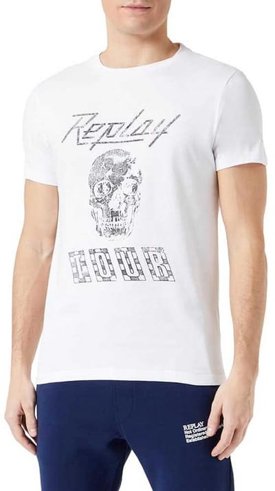 Replay M6761 .000.23608p T-shirt Met Korte Mouwen Wit S Man