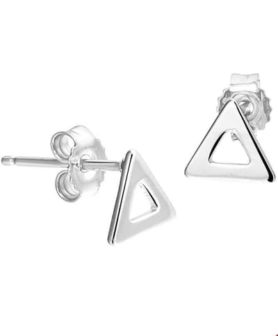 TFT Oorknoppen Driehoek Zilver Gerhodineerd Glanzend 6 mm x 7 mm