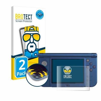 BROTECT - Screenprotector voor Nintendo New 3DS XL (Unteres Display) - Folie Beschermfolie transparant volledig dekking - 2 Stuks
