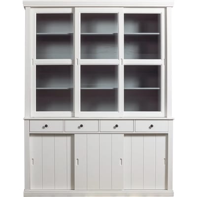 WOOOD Lagos Vitrinekast - Grenen - Wit - 214x166x48