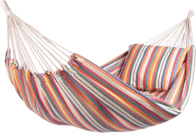 Hangmat Tweepersoons - Dubbele Hangmat - Ontspannen Buiten - Veelkleurig Patroon - 200 cm - Multicolor