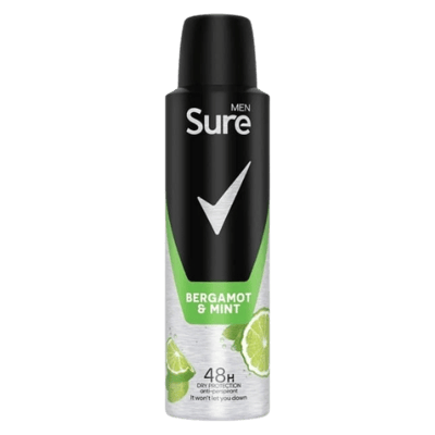 Sure Men Bergamot & Mint Anti-Transpirant Deodorantspray - 150 ml