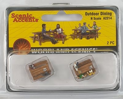 Picknicktafel Figuren - Spoor N Figuren - Modelbouw Diorama - Gedetailleerde Scènes - 10x7.5x1.5 cm - Meerdere Kleuren