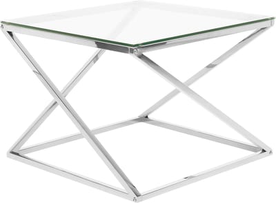 BEVERLY - Salontafel - Zilver - Glas