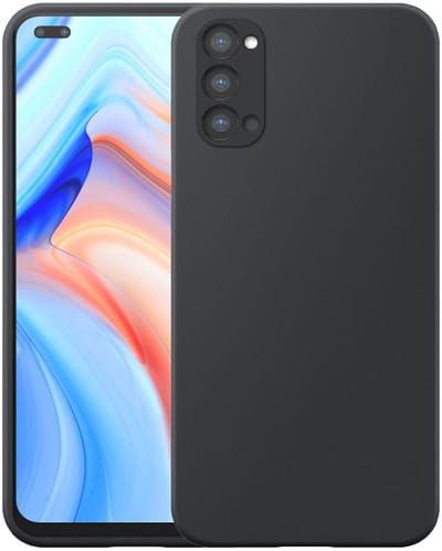 Geschikt voor Oppo Reno 4 5G Telefoonhoesje Zwart Flexibel Siliconen TPU hoesje - Flexible Back Cover Case Siliconen TPU - Zwart - Smartphonica geschikt voor Oppo Reno4 5G