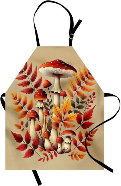 New Bed Herfst Paddestoelen en Herfstbladeren Waterdicht Schort voor Dagelijks en Professioneel Gebruik, 78x66cm