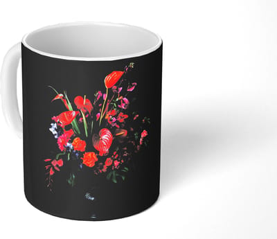 Mok - Koffiemok - Bloemen - Boeket - Sierlijk - Mokken - 350 ML - Beker - Koffiemokken - Theemok