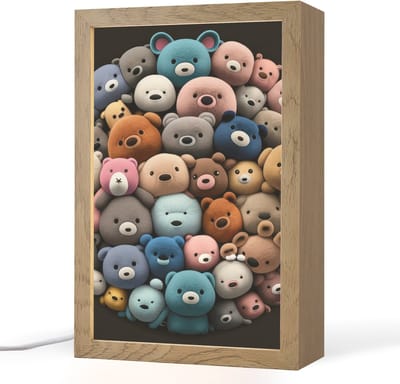 Nachtlampje 20x30 cm - Kinder lampje - Teddybeer - Knuffel - Dieren - Meisjes - Jongens - Tafellamp kinderkamer - Slaapkamer lamp - Bedlamp kinderen - Kinderlampje stopcontact - Wandlamp babykamer - Nachtlampjes