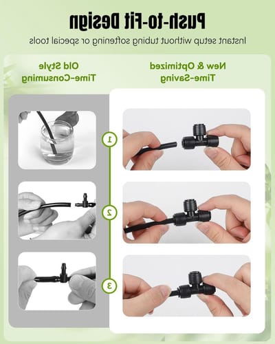 30 Stuks 6mm Drip Irrigation T-stukken, Push-to-Connectors voor Tuinirrigatie, Waterbesparing en Efficiënte Besproeiing