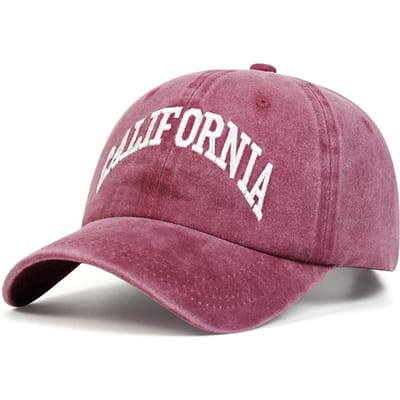 Unisex Californië Letter Borduurwerk Gewassen Baseballpetten Lente En Herfst Buiten Verstelbaar Casual Petten Zonbescherming Pet Sportpet pink