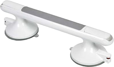 Douchegrepen met zuignap - Badkamerbeugel - Veiligheid in bad - Eenvoudige installatie - 40 x 15 cm - Grijs
