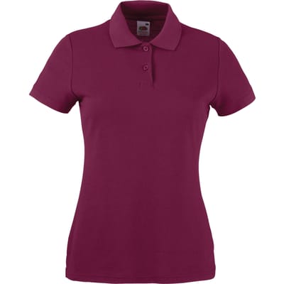 Fruit Of The Loom Vrouwen Dames-Fit 65/35 Poloshirt Korte Mouwen (Bordeaux)