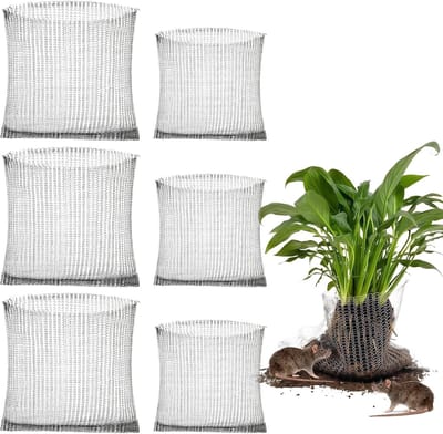 6 stuks roestvrijstalen woelmuizenbeschermingsnet voor planten, wortelbescherming en tuinbehoud