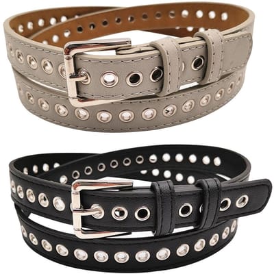 Dailygoods - 2-delige Effen Riem Zonder Perforatie - Modieuze Accessoires voor Iedereen
