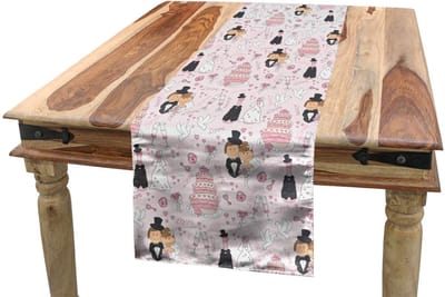 ABAKUHAUS roze tafelrunner – rechthoekig 40x180 cm – digitaaldruk