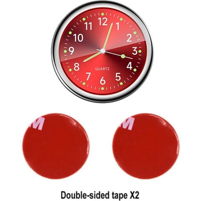 Lichtgevende autoklok 40 mm digitale klok voor auto's Waterdicht elektronisch quartz horloge Fietsmotorhorloge Auto Dashboard Ontluchter Stick-On Klokken