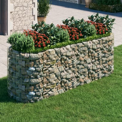 vidaXL - Gabion - plantenbak - verhoogd - 300x100x100 - cm - gegalvaniseerd - ijzer