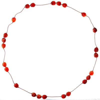 Behave Lange kralen ketting oranje 110 cm