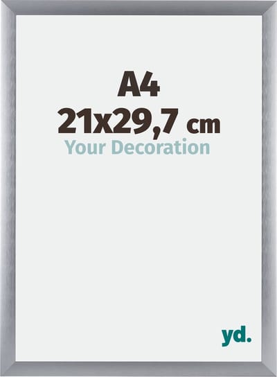 Your Decoration - Fotolijst A4 21x 29,7 cm - Aluminium - Zilver Geborsteld - Tucson