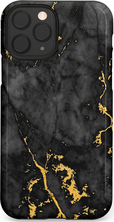 Casetastic hoesje geschikt voor Apple iPhone 11 Pro - Dubbellaagse bescherming - Zwarte Marmer Goud - Fashion Case - Zwart Goud