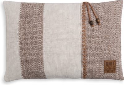 Knit Factory Roxx Sierkussen - Rechthoekig kussen - Kussen woonkamer - Bank kussen - Decoratie kussen - Beige/Marron - 60x40 cm - Kussenhoes inclusief kussenvulling