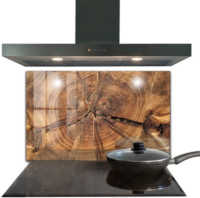 Tulup Achterwand Keuken - Textuur van de romp Moderne Keuken Achterwand - 100 x 70 cm - Bruin Glazen Achterwand Keuken - Texturen en Patronen Spatplaat Keuken Glas - Kookplaatachterwanden - Kookplaat achterwand