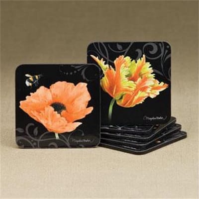 Marjolein Bastin Nature's Journey onderzetter oranje bloem- set van 6
