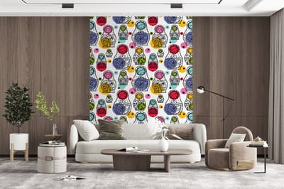 Behang - Fotobehang Matroesjka - Patronen - Baby - Breedte 165 cm x hoogte 220 cm