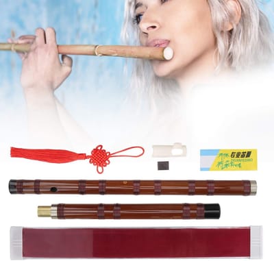 OmGoods - Dailygoody - Dry Bitter Dizi Traditionele Fluit Set D - Sleutel Bamboefluit - Uniek Geluid - Muziek voor Iedereen - Perfect voor Beginners en Gevorderden