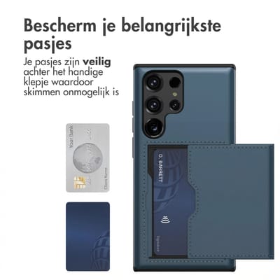 imoshion Hoesje met Pasjeshouder - Geschikt voor Samsung Galaxy S23 Ultra - Donkerblauw