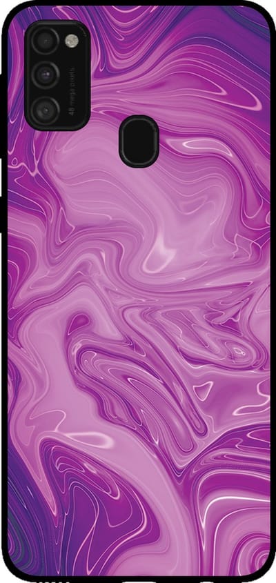Smartphonica Telefoonhoesje voor Samsung Galaxy M21 met marmer opdruk - TPU backcover case marble design - Paars geschikt voor Samsung Galaxy M21