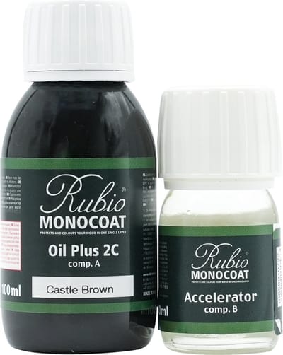 Rubio Monocoat Oil Plus 2C - Ecologische Houtolie in 1 Laag voor Binnenshuis - Castle Brown, 130 ml (5 m²)