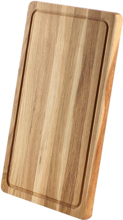 KADAX Rechthoekige snijplank van eiken, keukenplank in 5 verschillende maten, houten plank met sapgoot, serveerplank voor kaas, ontbijtplank (30 x 45 cm)