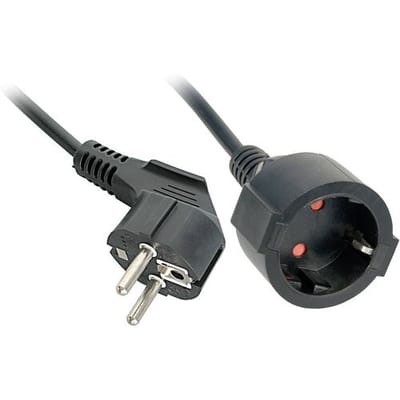 LINDY 30245 Stroom Verlengkabel Zwart 5 m H05VV-F 3G 1,5 mm²