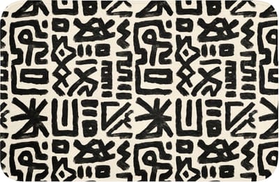WC mat 60x40 cm - Antislip - Geometrisch - Figuren - Zwart - Toiletmat - Vloermat - Douchemat - Toilet tapijt - Toiletmatten