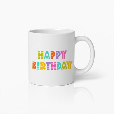 Happy Birthday Mok 330ml – Kleurrijke Koffiebeker – Leuk Verjaardagscadeau voor Vrienden & Familie