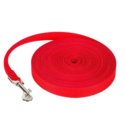 1,5M 1,8M 3M 4,5M 15M 30M Laisse d'entraînement pour chien en nylon Laisse de promenade pour animal de compagnie Long cordon Corde de traction Pour petits et grands chiens Article de laisse (Red,30m) rouge