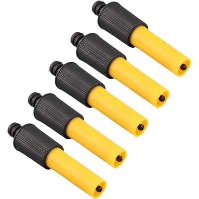 5 Stuks Hogedruk Slangmondstuk ABS Geel Zwart Tuinirrigatiegereedschap met TPR Zachte Grip Coating black