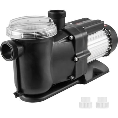 VEVOR Zwembadpomp 1,5 pk, max. 100 GPM, enkelvoudige snelheid zwembadpomp, 220 V, 2850 tpm, max. opvoerhoogte 15 m, filterpomp met filtermand, voor bovengrondse zwembaden, hottubs en spa's