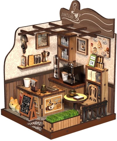Country cafe - 3D Puzzel met Handleiding - DIY - Miniatuur Modelbouw Hout Kinderen en Volwassenen - Houten bouwpakket - Assemblr