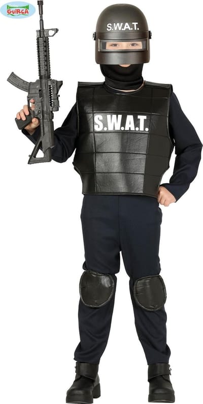 Fiestas Guirca - Police Officer SWAT kinderen (5-6 jaar) - Carnavalskleding - Carnaval - carnavalskleding 2027 - Carnaval kostuum