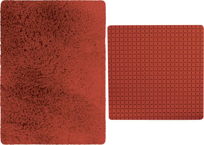 MSV Douche anti-slip/droogloop matten - Venice badkamer set - rubber/microvezel - terracotta