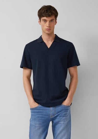 s.Oliver - male - Puur katoenen polo met textuur