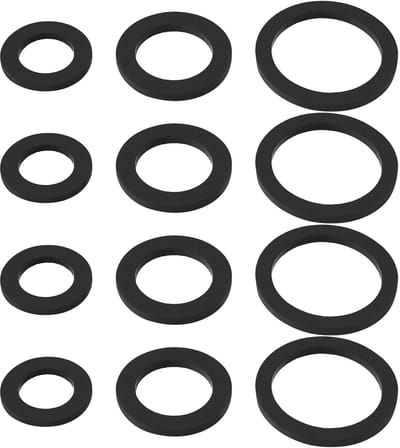 Dailygoods- Rubber O-Ring 30 Stuks - Platte Afdichtingen - EPDM Rubber - Diverse Maten 1/2"/3/4"/1" - Temperatuurbestendig - Waterdicht